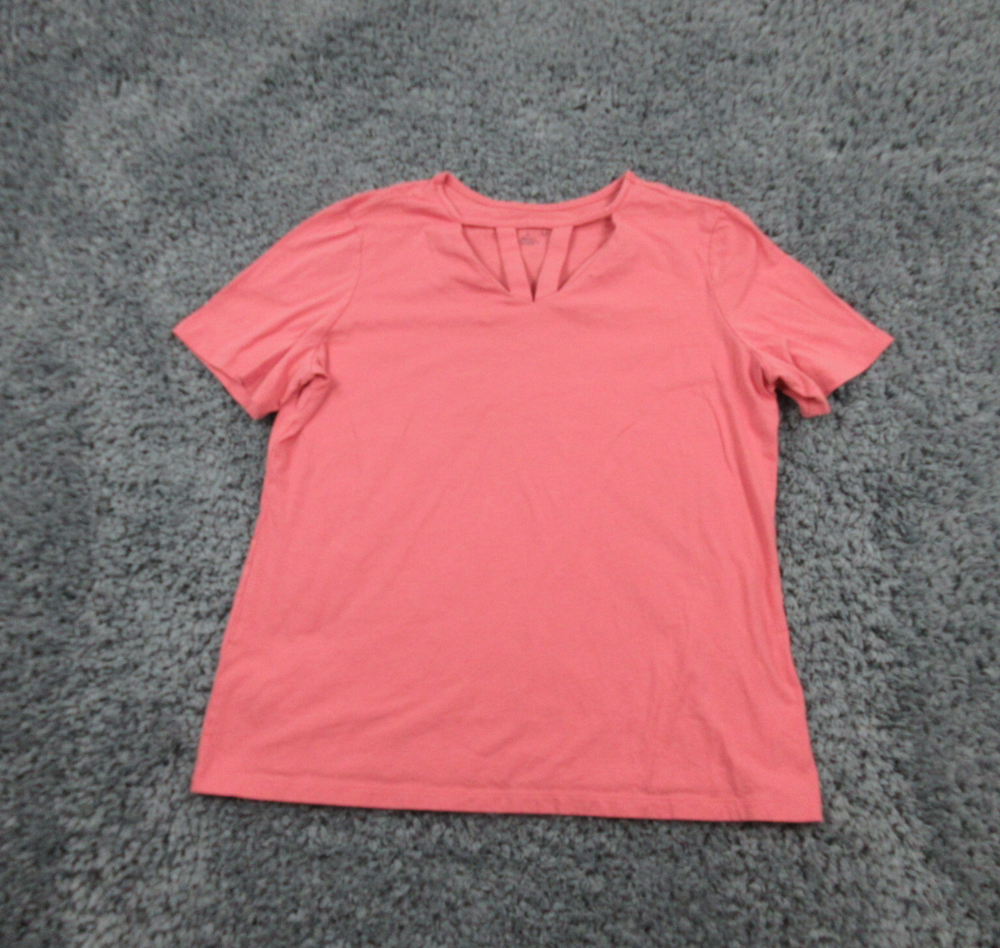 Coral Bay Shirt Womens Large Pink Short Sleeve Pullover Tee